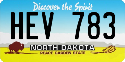 ND license plate HEV783