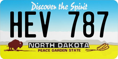 ND license plate HEV787