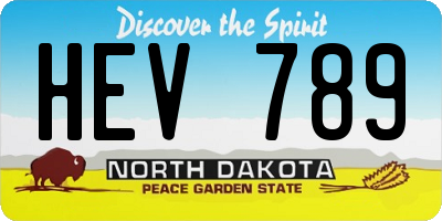 ND license plate HEV789