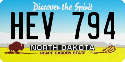 ND license plate HEV794
