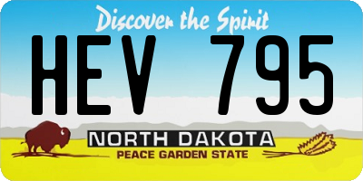 ND license plate HEV795