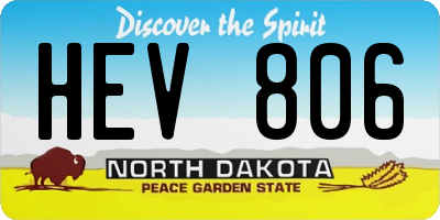 ND license plate HEV806