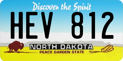 ND license plate HEV812