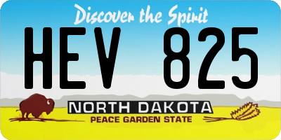 ND license plate HEV825