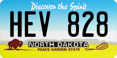 ND license plate HEV828