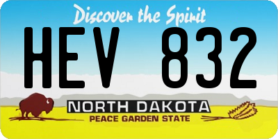 ND license plate HEV832