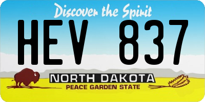 ND license plate HEV837