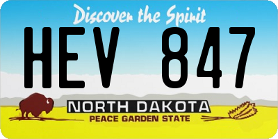 ND license plate HEV847