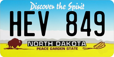 ND license plate HEV849