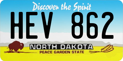 ND license plate HEV862