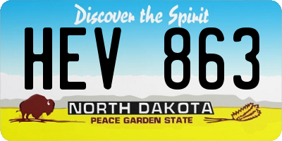 ND license plate HEV863