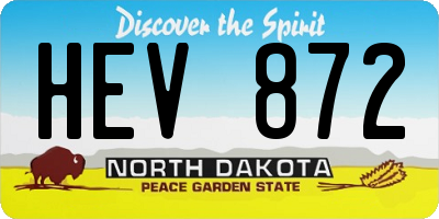 ND license plate HEV872