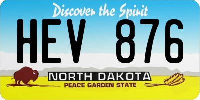 ND license plate HEV876