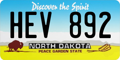 ND license plate HEV892