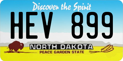 ND license plate HEV899