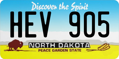 ND license plate HEV905