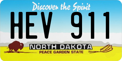 ND license plate HEV911