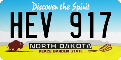 ND license plate HEV917