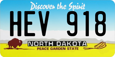 ND license plate HEV918