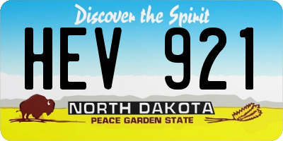 ND license plate HEV921