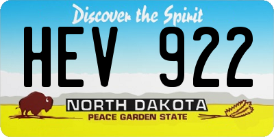 ND license plate HEV922