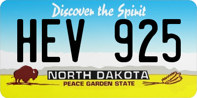 ND license plate HEV925
