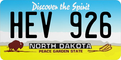 ND license plate HEV926