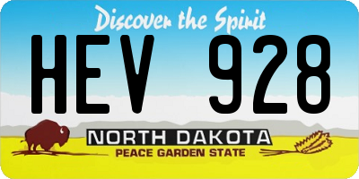 ND license plate HEV928