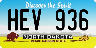 ND license plate HEV936