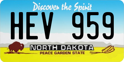 ND license plate HEV959
