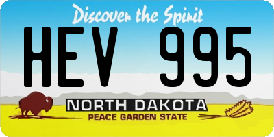 ND license plate HEV995