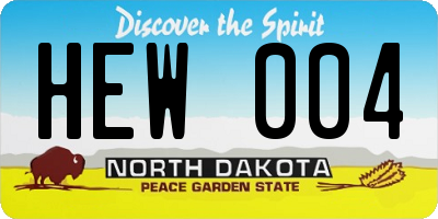 ND license plate HEW004