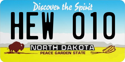 ND license plate HEW010