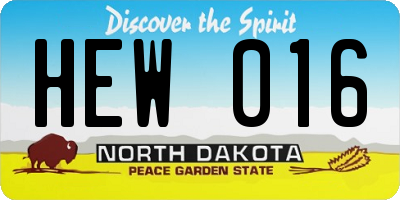 ND license plate HEW016