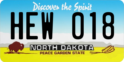 ND license plate HEW018
