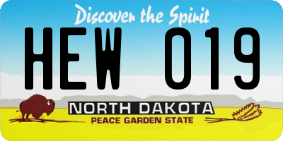 ND license plate HEW019
