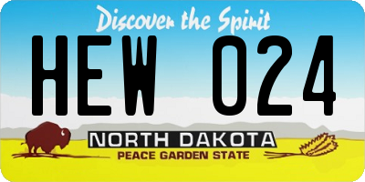 ND license plate HEW024