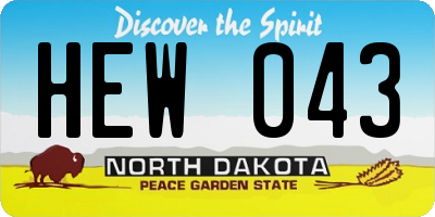 ND license plate HEW043
