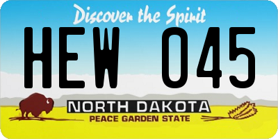 ND license plate HEW045