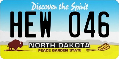 ND license plate HEW046