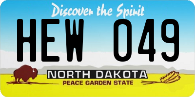 ND license plate HEW049