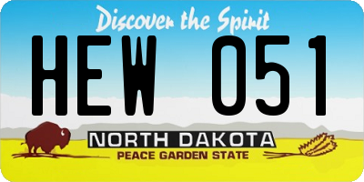 ND license plate HEW051