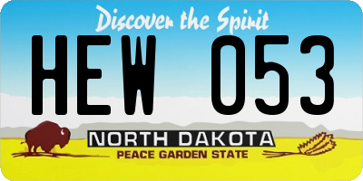 ND license plate HEW053