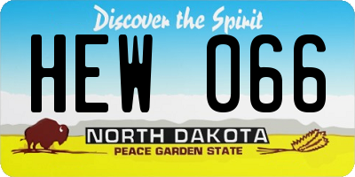 ND license plate HEW066