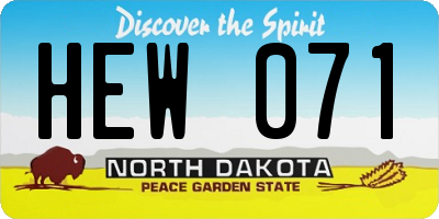 ND license plate HEW071