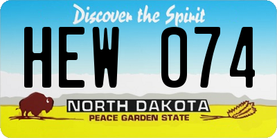ND license plate HEW074
