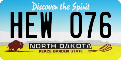 ND license plate HEW076