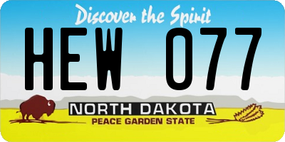 ND license plate HEW077