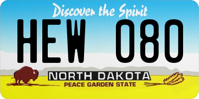 ND license plate HEW080