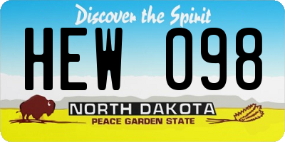 ND license plate HEW098